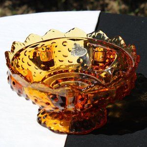 Amber Fenton Candle Bowl